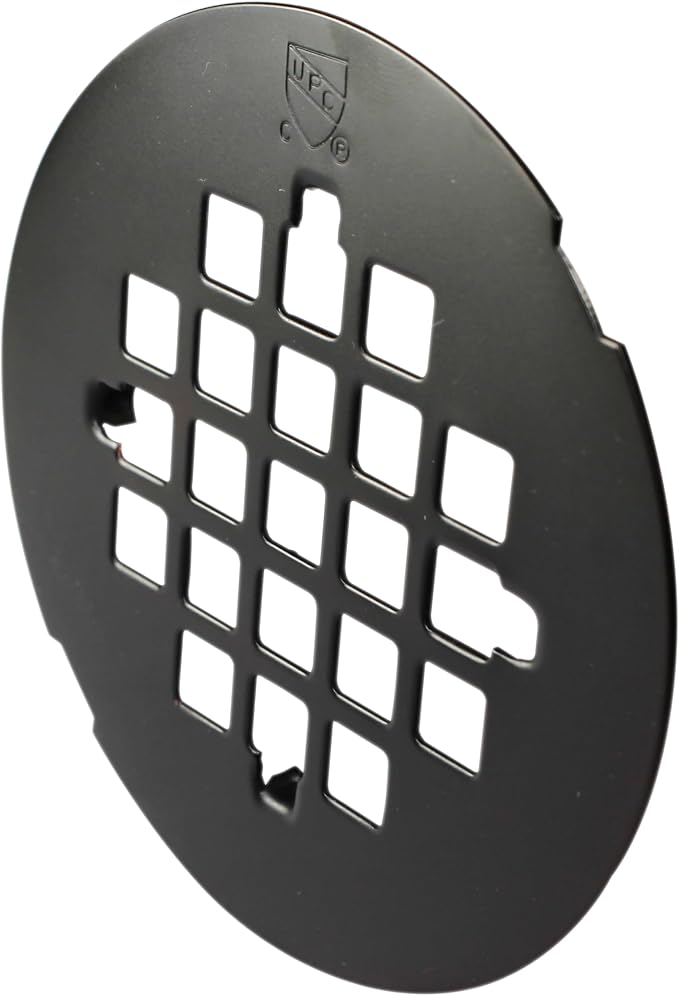 Westbrass D319-2-12 4-1/4" OD Casper Style Brass Snap-in Shower Strainer Grid Drain Cover, Oil Rubbed Bronze (2-Pack)