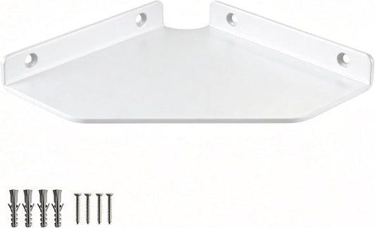 6 Inch White Floating Corner Shelf Wall Mounted, Triangle Decorative Shelf for Home, Bathroom, Phone & Small Items