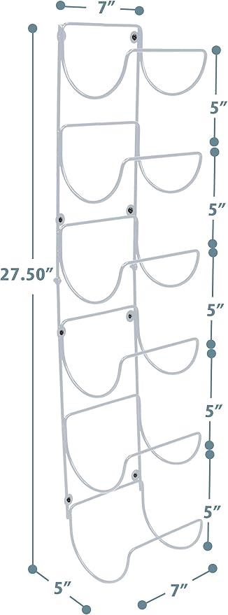 Sorbus Towel Rack Wall Mount – 6 Compartments of White Metal Towel Holder for Bathroom Decor Sets, Organizer for Linens, Gym, Rv, Door, Cabinet - Wine Rack Wall Mounted for Kitchen, Bar, Wine Cellar