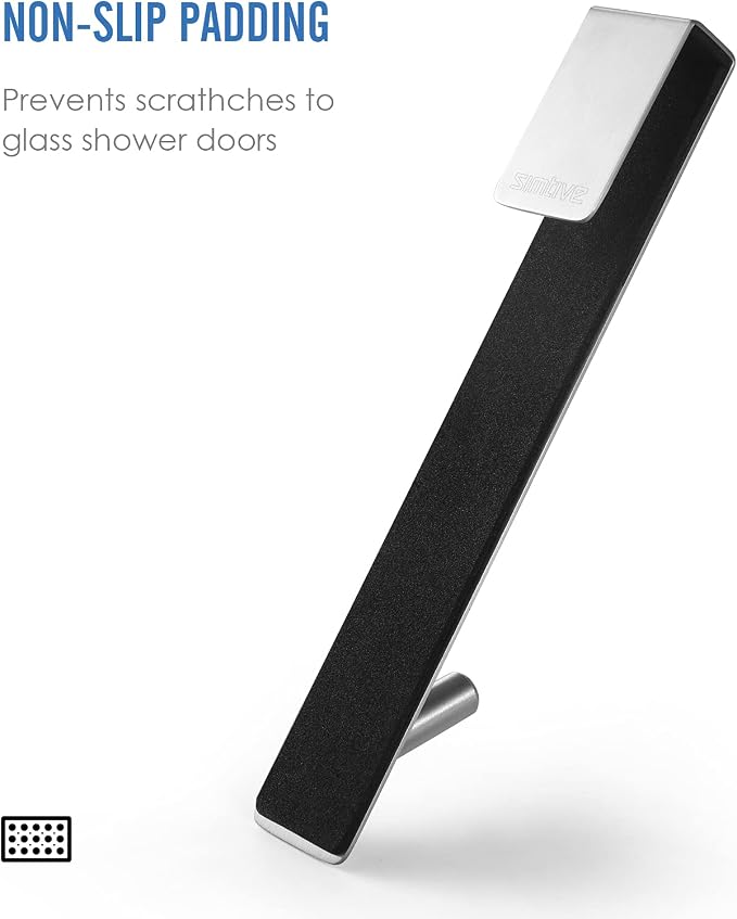 Simtive Extended Shower Door Hooks (7-Inch), Over Door Hooks for Bathroom Frameless Glass Shower Door, Towel Hooks, 3-Pack, Silver
