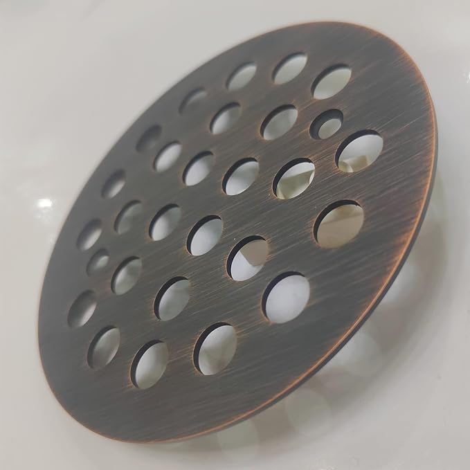 4-1/4 Inch Screw-in Round Shower Drain Cover Replacement Floor Drainer Grate with Screws (Oil Rubbed Bronze)