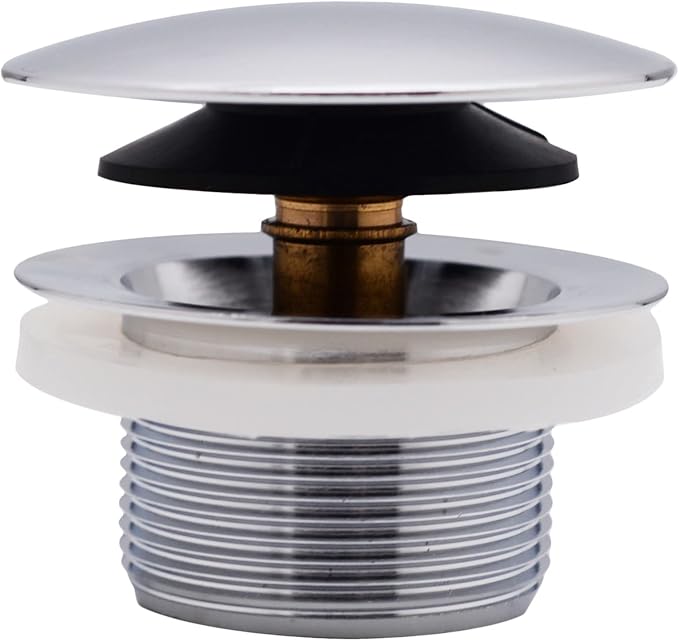 Westbrass D398R-2-26 1-1/2" NPSM Coarse Thread Mushroom Tip-Toe Bathtub Drain Stopper, Polished Chrome (2-Pack)