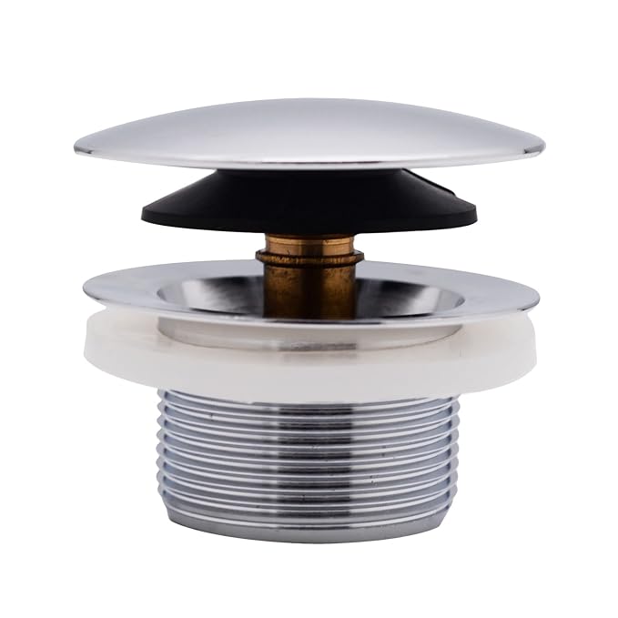 Westbrass A398R-26 1-1/2" NPSM Coarse Thread Mushroom Tip-Toe Bathtub Drain Stopper, Polished Chrome