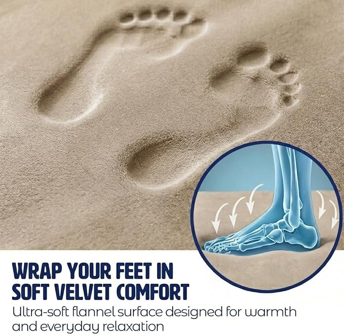 Muddy Mat® Memory Foam Bath Mat – Velvet Soft Non Slip Bathroom Rugs, Thick Absorbent Bath Rugs, Washable Bath Mat for Bathroom Floor and Shower, Beige 20" x 30"