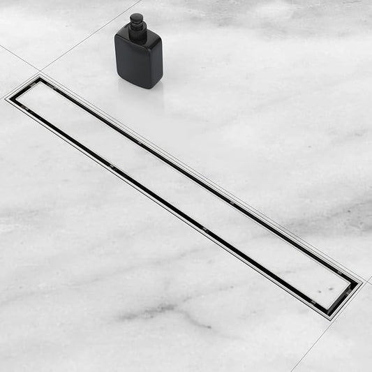 ZEKOO Linear Shower Drain 60 Inch, 2 in 1 Brushed Nickel Shower Drain, 304 Stainless Steel Shower Drains with Tile Insert Grate, Linear Drains