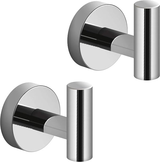 Marmolux Acc - Towel Hook Bathroom Single Coat Hook Bath Kitchen Hand Towel Holder Hat Door Hanger Rack Home Storage Spave Saver Bathroom Hardware Wall Mount Polished Chrome (2 Pack) - Key Holder Wall