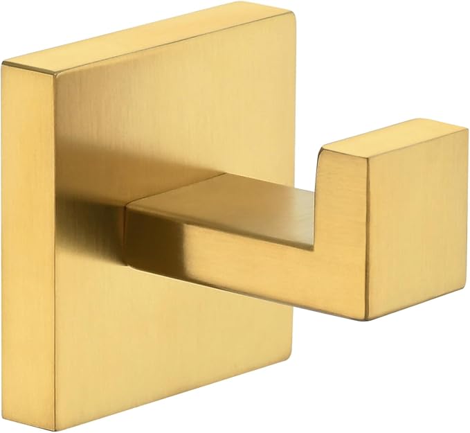 Angle Simple Towel Hook, SUS 304 Stainless Steel Hand Towel Holder for Bathroom, Wall Coat Hook, Brushed Dark Gold