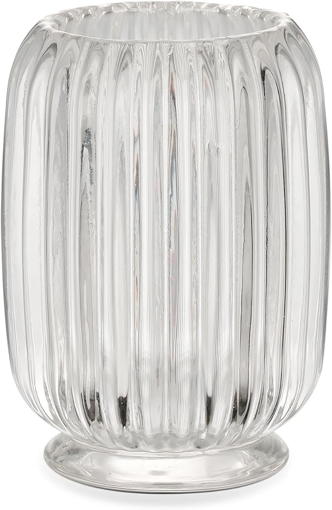 VanEnjoy Clear Toothbrush Cup Glass Toothbrush Holder for Bathroom, Unique Toothbrush Holder