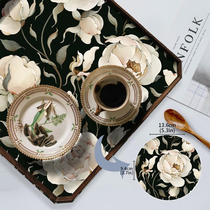 HAOKHOME Adhesive Shelf Liner Cabinet Black Floral Dresser Drawer Liners
