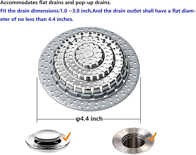 XAJOON Bathtub Drain Hair Catcher，Bathtub Protector Suitable for Bathroom Bathtub, Pop-Up Drains. (Patented Product)
