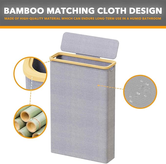 SpaceAid Extra Large Toilet Paper Storage with Lid, Hold up to 24 Regular Rolls or 18 Mega Rolls, Slim Toilet Paper Basket Holder Bin Container, Bathroom Accessories Organizer, Grey
