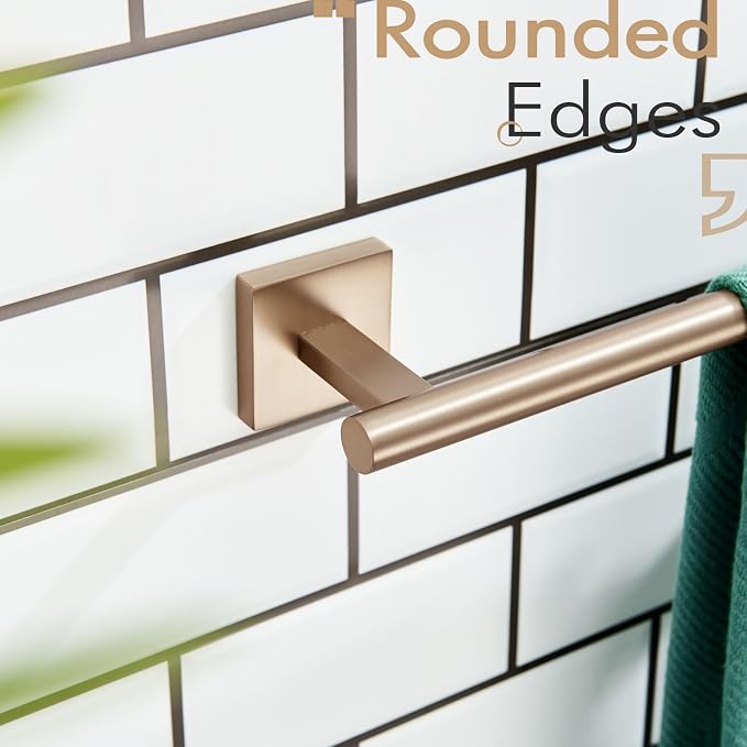 KOKOSIRI Bathroom Towel Bar 32'' Towel Holder for Bath Kitchen Cabinet Towel Rails 32 Inch Champagne Bronze Stainless Steel B4005CPG-L32