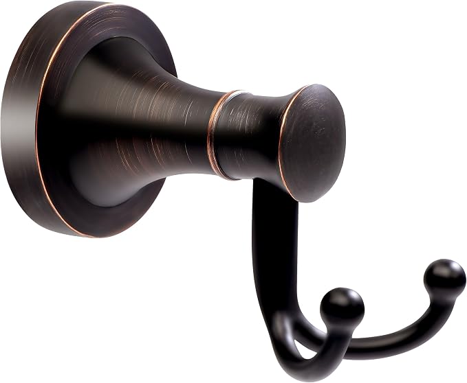 Bronze Towel Hooks, Bathroom Robe Hook Oil Rubbed, Heavy Duty Double Towel Hooks Bath Farmhouse Coat Clothes Hook Wall Mounted Rustic for Bathroom Kitchen Washroom