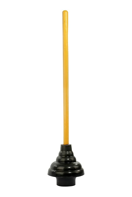 LDR 512 3410 Power Deluxe High Force Cup Ribbed Toilet Plunger, 1 Count (Pack of 1), Black