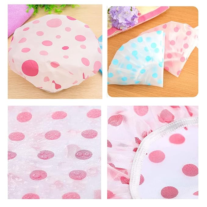 Shower Cap, 3 Pcs Waterproof Reusable Shower Caps Bath Hair Hat | for Women Men Kids, for Shower, Makeup, Hair Care, Cooking and Cleaning