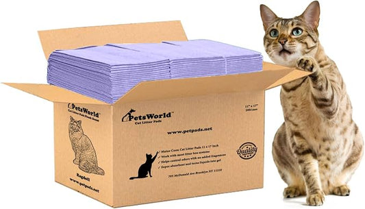 PetsWorld Universal Fit Cat Pad Refills for Litter Box, Unscented, Odor Control, Pack of 200
