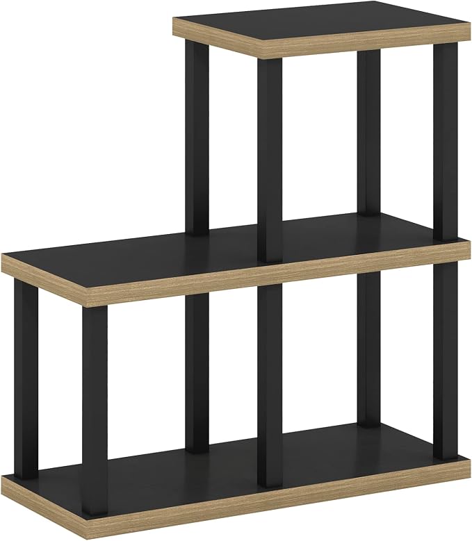 Furinno Turn-N-Tube No Tools 3-Cube Decorative Display Shelf, Americano/Black