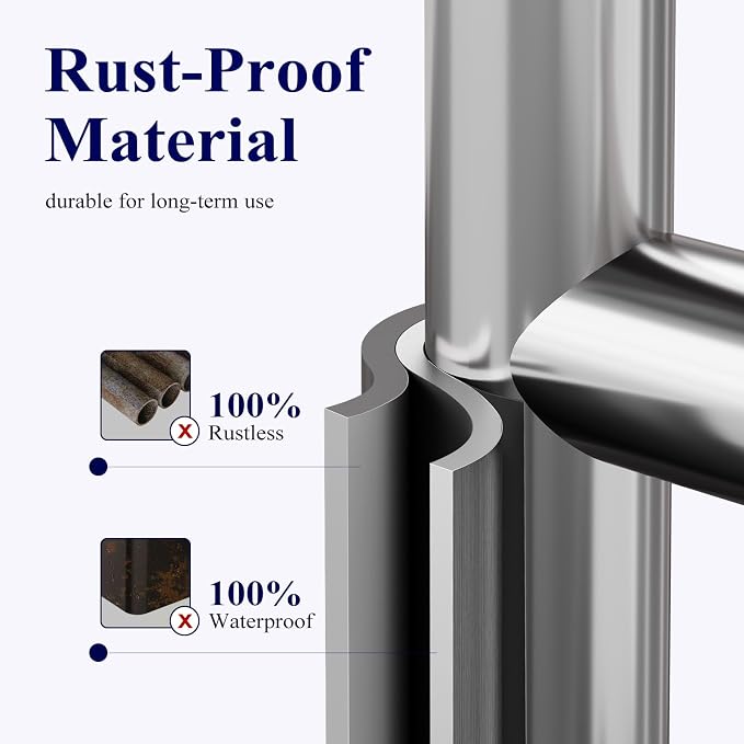 Kitsure Metal Toilet Paper Holder Free Standing, Medium, Chrome Silver | Rustproof Toilet Paper Stand for 4 Rolls, Bathroom Organizers and Storage with Anti-Slip Base and Plastic Shelf