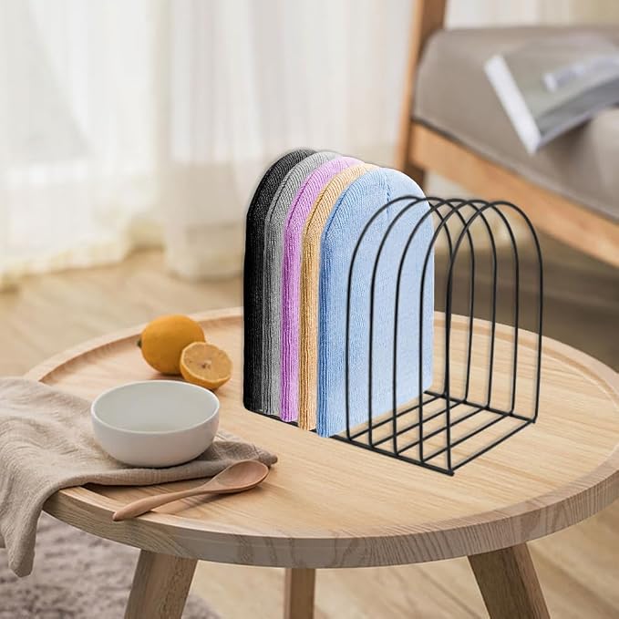 Beanie Holder Organizer, Knitted Hat Storage Rack Display Stand Metal Cap Holder for Winter Swimming Hat Display Home Entryway Tabletop Bedroom Closet Dresser Room Office (Black, 1 Pcs)