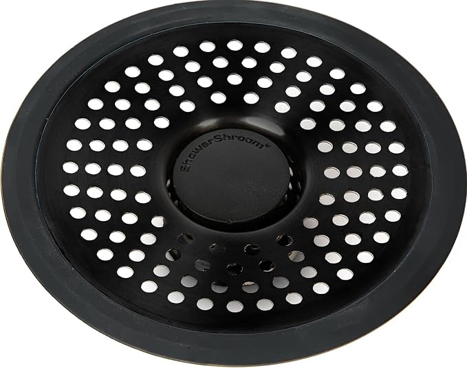 ShowerShroom Ultra Matte Black Hair Catcher, Stainless Steel Drain Protector, Fits All Shower Drains