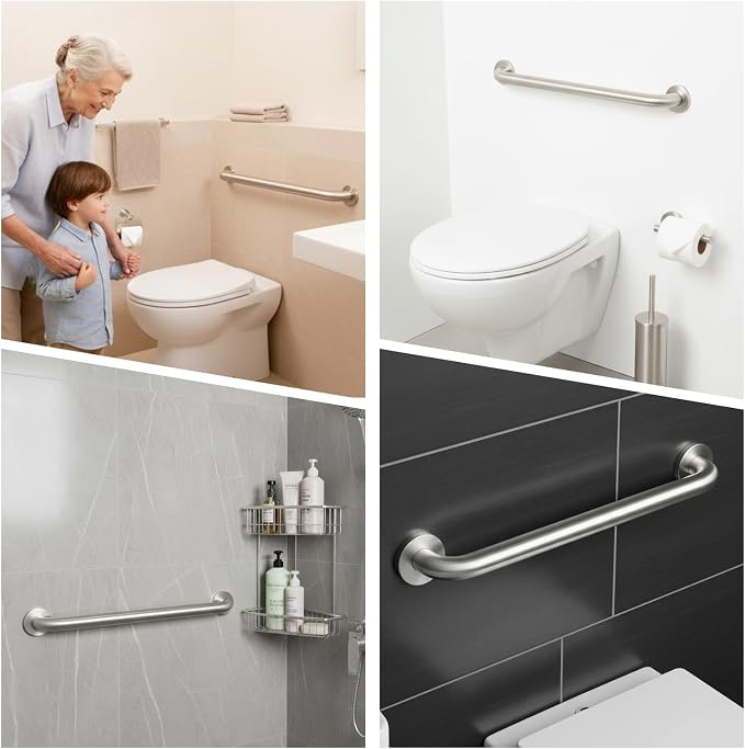 24Inch Shower Grab Bar Anti-Slip Grip,Shower Handles for Elderly, Handicap Grab Bar for Shower, Shower Bars for Inside Shower Bathtub Toilet Safety Handrail for Shower