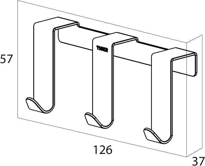 Tiger Basic for Shower Doors 6-8 mm Brushed Stainless Steel Hooks, One Size