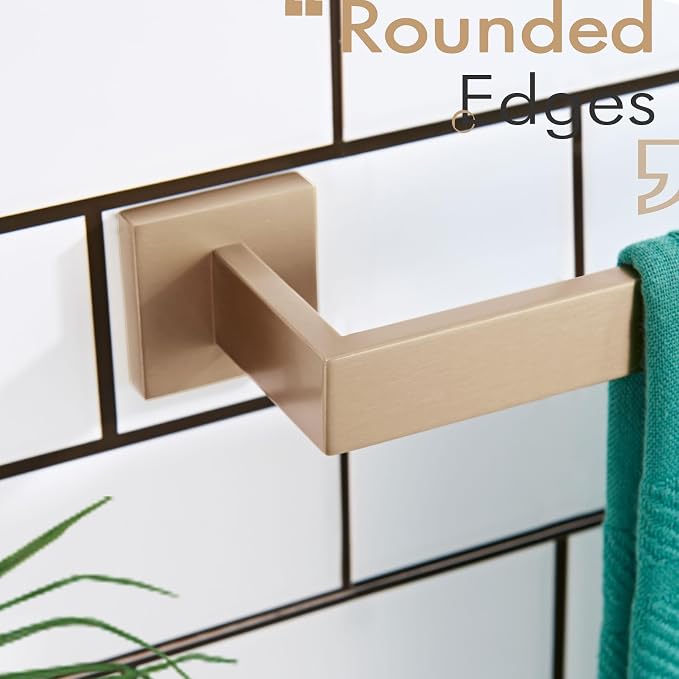KOKOSIRI 16-Inch Towel Bar for Bathroom Wall Kitchen Towels Holder Wall Mount SUS304 Stainless Steel Towel Rack, Champagne Bronze B4003CPG-L16