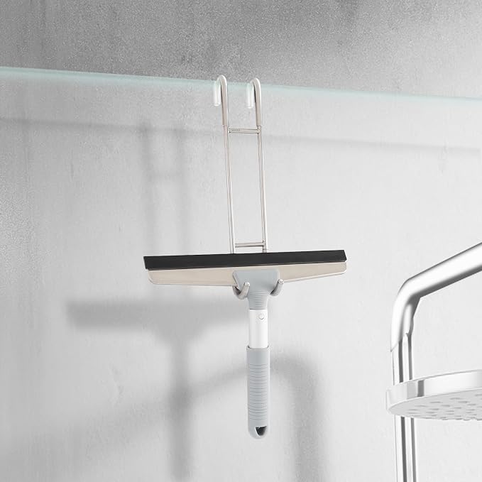 NINETREX Shower Door Hooks,Towel Hooks for Bathrooms Frameless Glass Door,Heavy Duty SUS 304 Stainless Steel Hook for Towels,Squeegee,Loofah,Shaver,Robe,2 Pack,Silver,10Inch