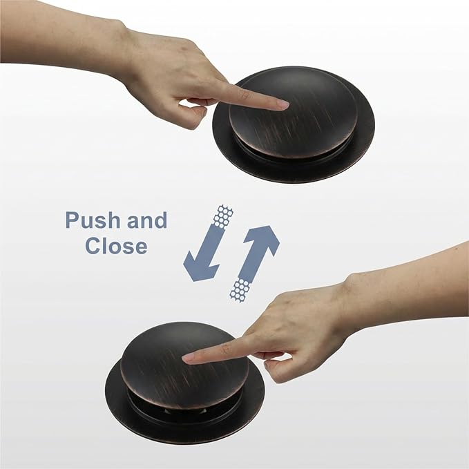 Oil Rubbed Bronze Bathtub Drain Stopper, Hidrop Universal Toe Touch Pop Up Bath Drain, Tip Toe Tub Drain Stopper Conversion Kit, Replaces Lift and Turn, Tip-Toe and Trip Lever Drains, EZ Install (ORB)