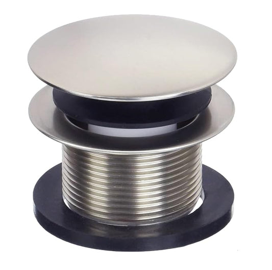 Westbrass A398R-20 1-1/2" NPSM Coarse Thread Mushroom Tip-Toe Bathtub Drain Stopper, Stainless Steel