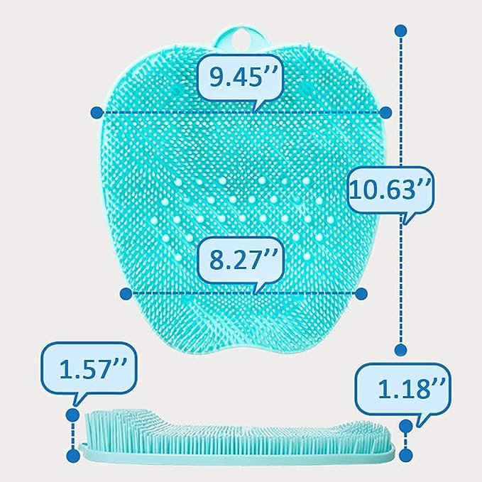 AMELLY Shower Foot Scrubber, Foot Cleaner Non Slip Silicone Pad, Shower Floor Massage Mat for Exfoliating Dead Skin Feet Clean