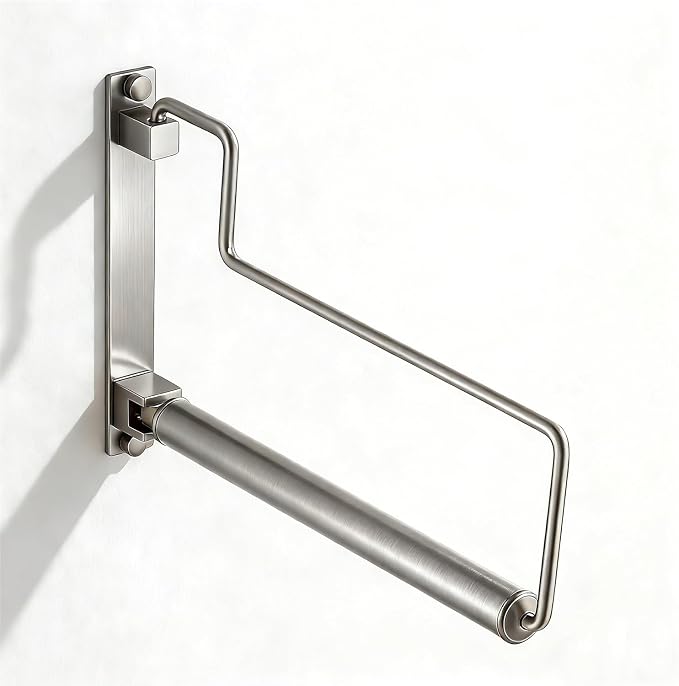 NEWRAIN Clothes Drying Rack, Laundry Racks for Drying Clothes, Wall Mounted Swing Arm Clothes Hanger for Laundry Room, Garage, Indoor & Outdoor Use,Brushed Nickel