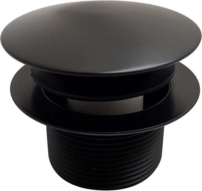 Westbrass D398R-62 1-1/2" NPSM Coarse Thread Mushroom Tip-Toe Bathtub Drain Stopper, Matte Black