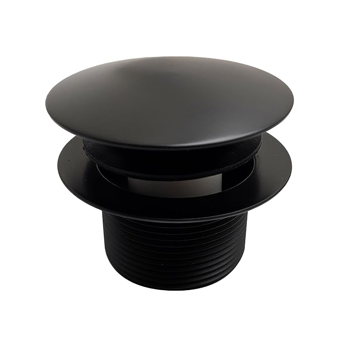 Westbrass A398R-62 1-1/2" NPSM Coarse Thread Mushroom Tip-Toe Bathtub Drain Stopper, Matte Black