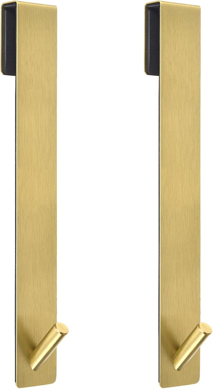 Kontoyo Shower Door Hooks(10 Inch),Extended Over Door Hooks for Bathroom Frameless Glass Shower Door,Stainless Steel Towel Hooks,Heavy Duty Rack Hooks for Robe,Towel-2 Pack-Gold