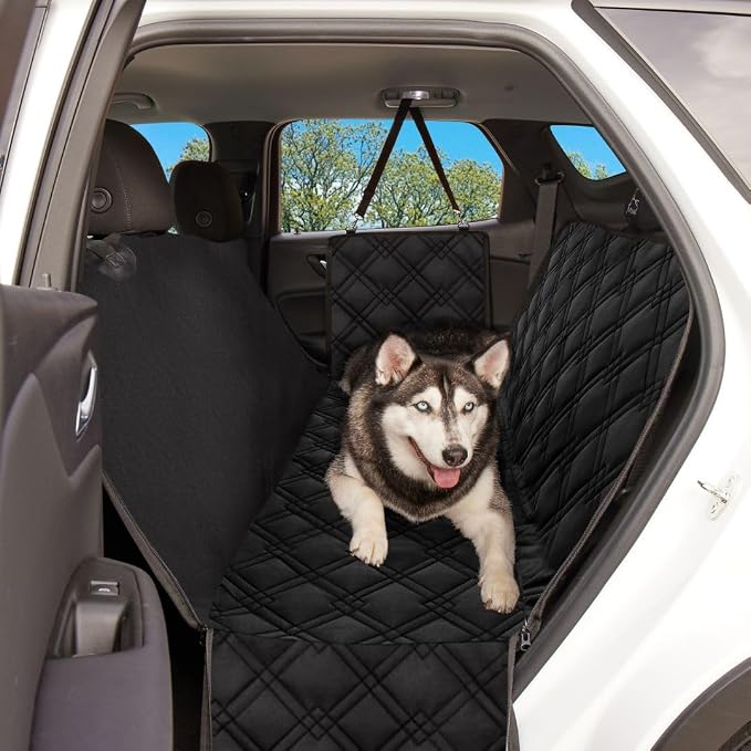 Dog Car Seat Cover, X-Large Heavy Duty Pet Seat Cover for Back Seat, Extra Padded Non-Slip Dog Hammock, Water-Resistant Back Seat Protector for Cars Trucks and SUVs (64” W x 60" L)