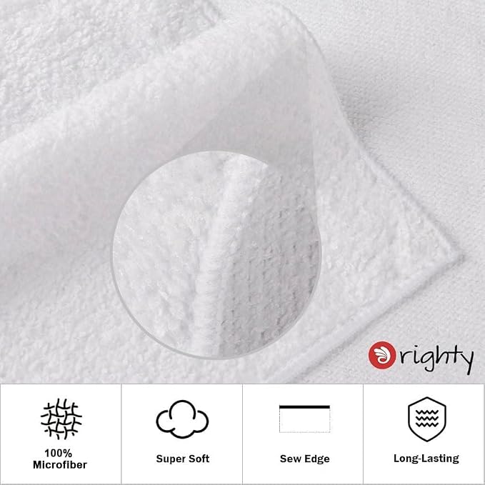 Orighty 6-Pack White Hand Towels - Quick Drying & Absorbent Microfiber Gym Towels 16x28 inches - Lightweight & Thin White Yoga Towel - Multi-Purpose Camping Towel for SPA, Hotel & Bathroom | Quick Drying & Absorbent, Lightweight & Thin White Yoga Towel...