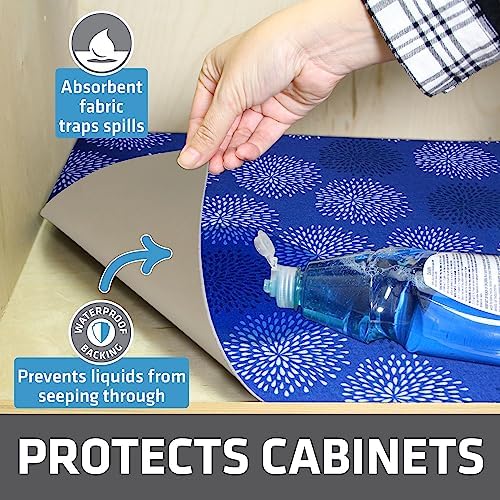 Drymate Premium XL Under Sink Mat, Waterproof Liners, 24”x59”, Good Blue