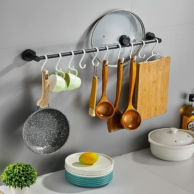 GAViA 20 Pack S Hooks - White Heavy Duty S Shaped Hangers - Pan Pot Holder Rack for Hanging Pans Pots Cups Clothes Bags Towels Plants - Kitchen Bathroom Garden Office