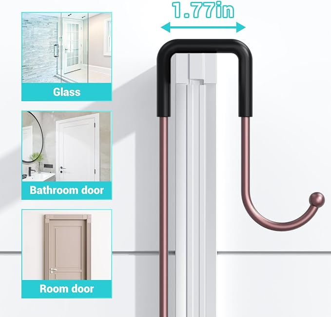Over the Door Shower Caddy Hanging: No Drill Rustproof Shower Organizer | Includes Hooks & Soap Holders for Shampoo, Conditioner and Bathroom Essentials, Anti-Slip Design for Any Shower Room