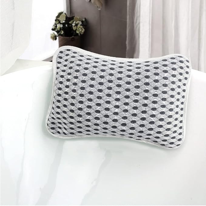 Luxury Bath Pillows for Tub, Slip Resistant Waterproof Bath Pillows for Tub Neck and Back Support with 2 Strong Suction Cups, Relaxing Spa Essentials | 2 Strong Suction Cups Hold the Pillow Firmly in Place on Any Tub, Jacuzzi, or Spa Surface, Relaxing ...