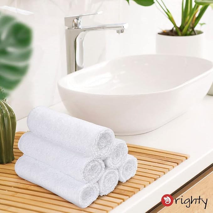 Orighty 6-Pack White Hand Towels - Quick Drying & Absorbent Microfiber Gym Towels 16x28 inches - Lightweight & Thin White Yoga Towel - Multi-Purpose Camping Towel for SPA, Hotel & Bathroom | Quick Drying & Absorbent, Lightweight & Thin White Yoga Towel...
