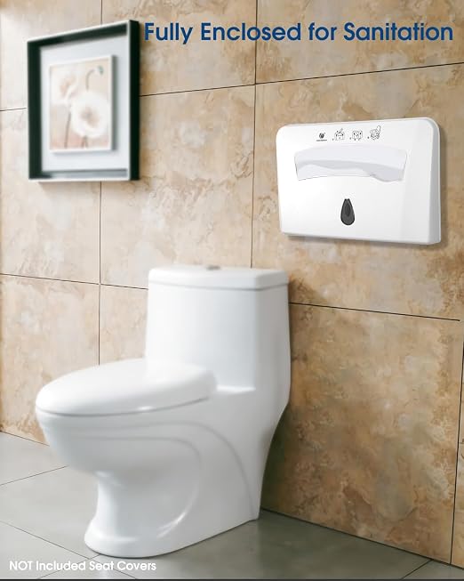 Toilet Seat Cover Dispenser, Dark Grey | ABS, Wall Mounted, Half-fold, Commercial, Bathroom, Restroom, Residential