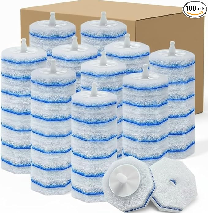 100 Count Toilet Bowl Wand Refills for Clorox, Disposable Toilet Brush Compatible with Clorox Toilet Bowl Wand Cleaning System, Upgrade Toilet Bowl Cleaner Refill Pads for Closestool Cleaning