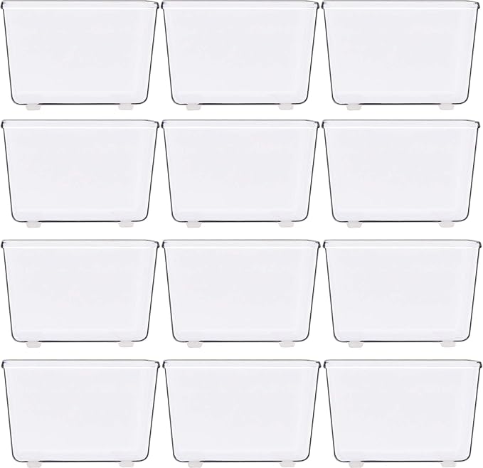 Simple Houseware Clear Drawer Organizer for Office Bin Desk Storage, 3.25"x 3.25", 12 Packs