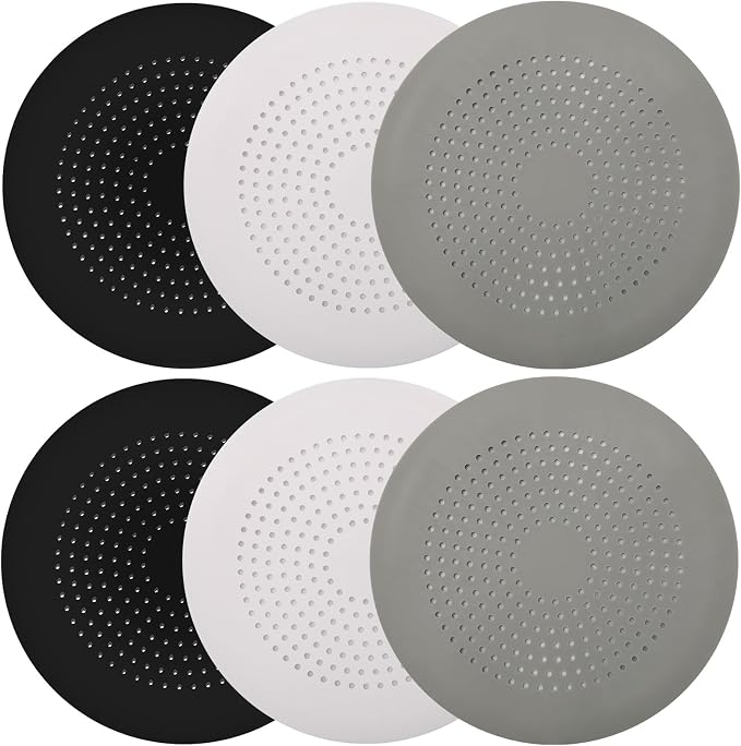 6-Pack Drain Hair Catcher Durable Silicone Hair Stopper Shower Drain Covers Easy to Install and Clean Suit for Bathroom Bathtub and Kitchen