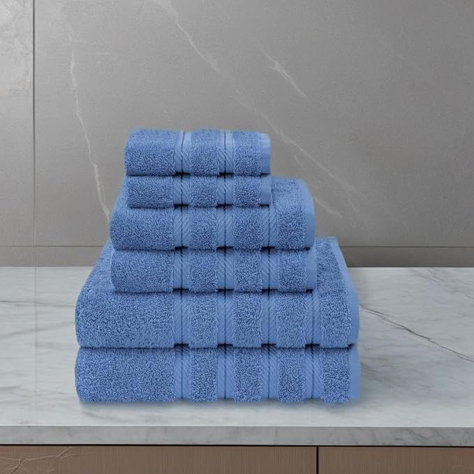 American Soft Linen 100% Cotton Luxury Turkish Towels, 6 Piece Towel Set | Soft Absorbent Quick Dry OEKO Tex Standard 100 Certificated Durable Machine Washable Premium Hotel Quality