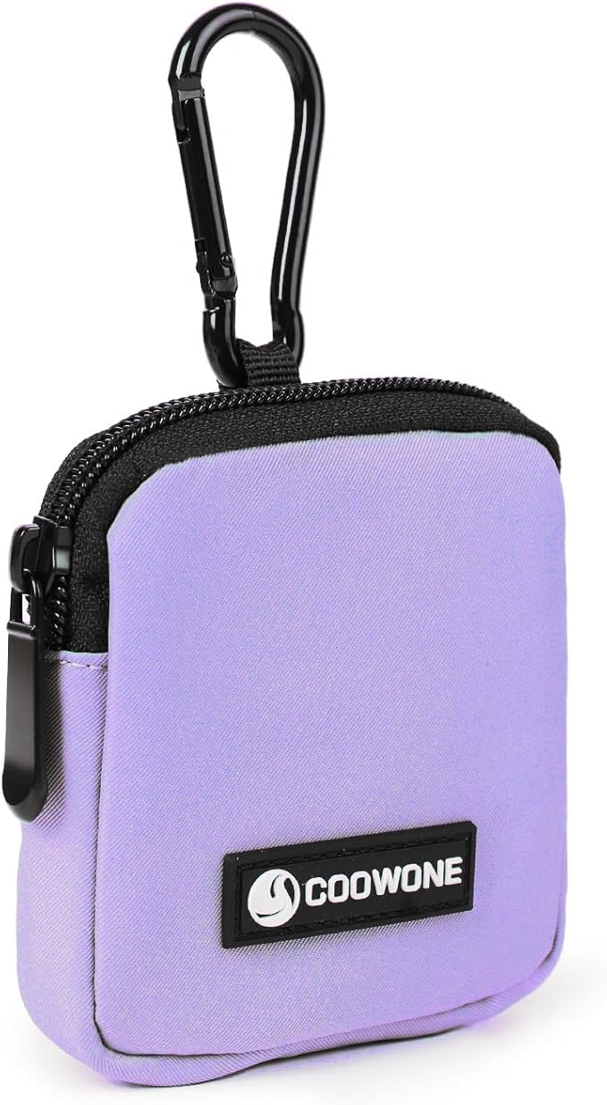Dog Treat Pouch Pocket Sized Pet Puppy Training Pouch for Dog Training Behavior Aids, Waterproof Nylon Fabric Dog Poop Bag Holder, Hands Free Dog Walking Bag with Metal Carabiner (Violet)