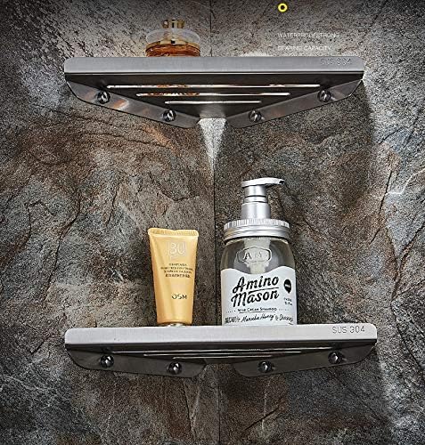 Lavatory Bathroom Corner 304 Stainless Steel Shelf Drill Free with Adhesive