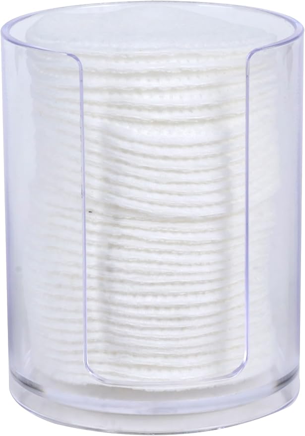 1 Pack Acrylic Qtip Holder Dispenser,Canisters Apothecary Jar, 10oz,Round